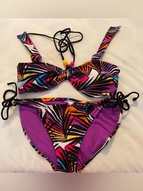 Xhilaration Shimmer Purple Swim 2-piece Bikini Size M NWT